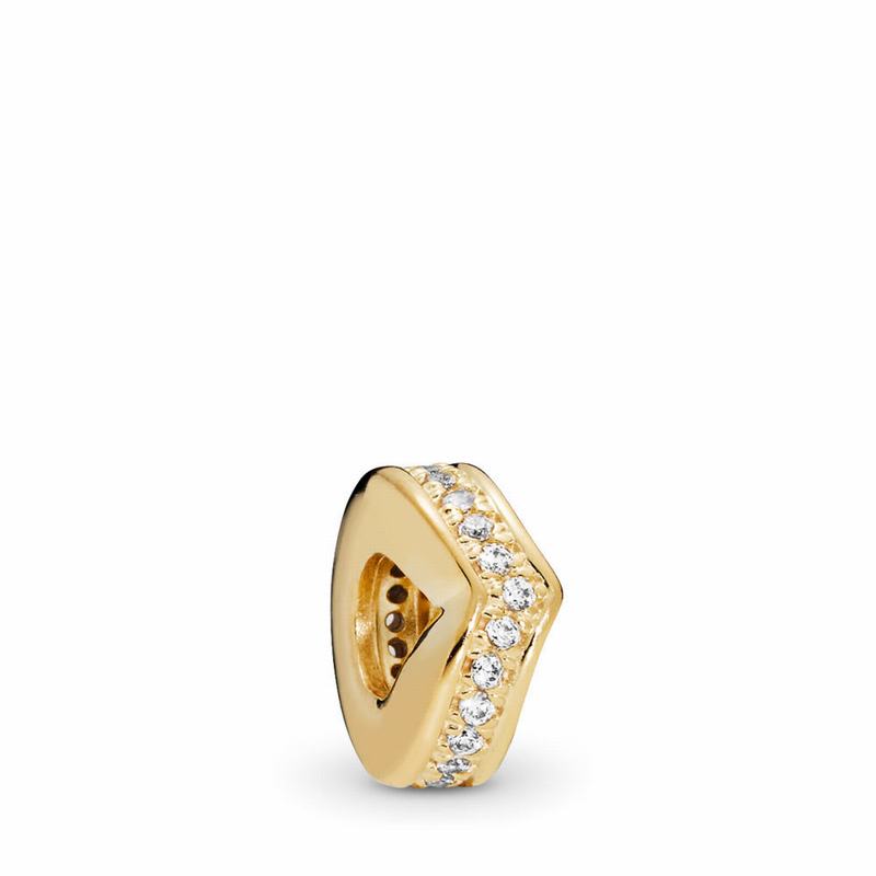 Pandora Shine™ Shimmering Wish Spacer Charm - 18ct Gold Plated/Cubic Zirconia - Canada | WQ8523DA